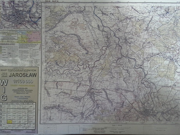 Reedycja cyfrowy wydruk mapy topograficznej WIG Jarosław 1:100 000