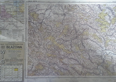 Reedycja cyfrowy wydruk mapy topograficznej WIG Błażowa 1:100 000