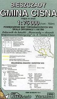 Mapa WIG Bieszczady gmina Cisna 1:75 000