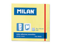 Karteczki samoprzylepne Milan 76x76 mm żółte, 100 sztuk