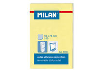 Karteczki Milan samoprzylepne 50x76 mm żółte, 100 sztuk