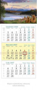 Kalendarz 2017 trójdzielny Widok KT10