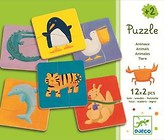 Drewniane dwuelementowe puzzle - Zwierzątka
