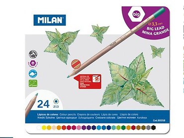 Kredki ołówkowe sześciokątne 24 kolory MILAN
