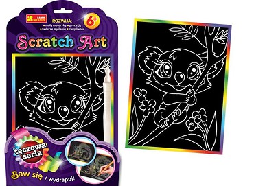 Scratch Art. Tęczowa seria - Koala na gałęzi