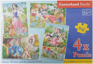 Puzzle x 4 - Królewna Śnieżka CASTOR