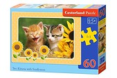 Puzzle 60 Two Kittens with Sunflowers CASTOR