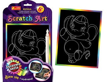Scratch Art. Tęczowa seria - Słoń