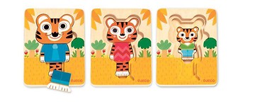 Puzzle 3 warstwowe - Rodzina tygrysów