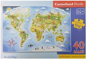 Puzzle 40 maxi - World Map CASTOR