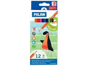 Kredki ołówkowe trójkątne 12 kolorów MILAN