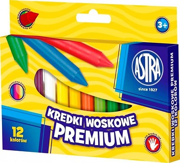 Kredki Woskowe Premium 12 kolorów bls ASTRA