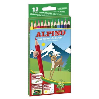 Kredki ołówkowe cedrowe 12 kolorów ALPINO