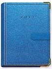 Terminarz 2017 B7 LUX złocony z zapinką - niebiesk