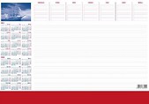 Kalendarz 2017 BIUWAR mały z listwą PCV Statek
