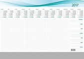 Kalendarz 2017 Biurkowy Biuwar A2 z listwą PCV