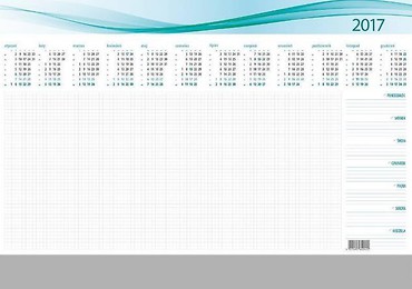 Kalendarz 2017 Biurkowy Biuwar A2 z listwą PCV