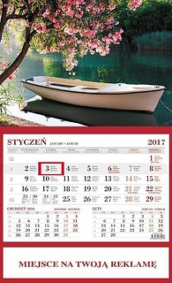 Kalendarz 2017 Ścienny Jednodzielny Łódka