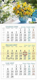 Kalendarz 2017 Trójdzielny. Bukiet