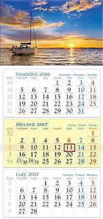 Kalendarz 2017 Trójdzielny. Łódka