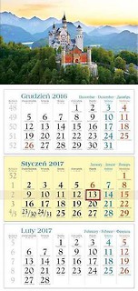 Kalendarz 2017 Trójdzielny. Zamek