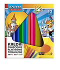 Kredki świecowe plastik trójkątne 12 kolorów