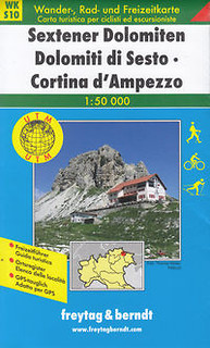 Sesto Dolomity Cortina d'Ampezzo mapa 1:50 000 Freytag & Berndt