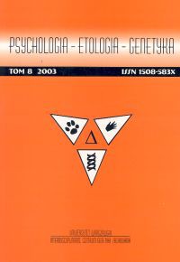 Psychologia - Etologia - Genetyka Tom 8