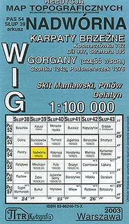 Nadwórna. Reprint mapy WIG w skali 1:100 000