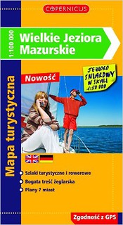 Wielkie jeziora Mazurskie mapa 1:50 000