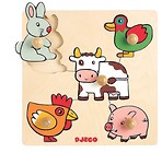 Układanka drewniana z uchwytami - Na wsi