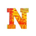 Drewniana literka z serii Paw - N