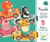 Puzzle drewniane - Zwierzątka w samochodzie