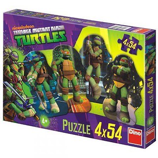 Puzzle 4x54 Wojownicze Żółwie Ninja DINO