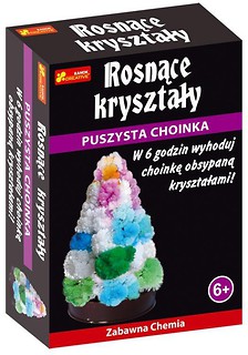 Rosnące kryształy. Puszysta choinka kolorowa