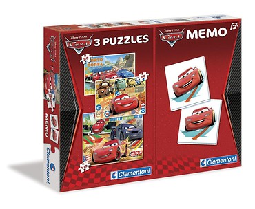Puzzle 3w1+Memo Auta
