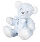Średni, niebieski Miś z kokardą 31 cm SUKI