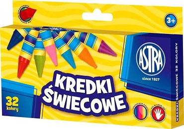 Kredki Świecowe 32 kolory bls ASTRA