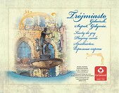 TRÓJMIASTO AKWARELE - komplet brydżowy 2x55 kart