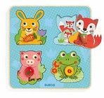 Puzzle drewniane z uchwytami - Zwierzątka