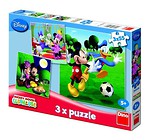 Puzzle 3x55 Klub Przyjaciół Myszki Miki DINO