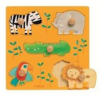 Układanka drewniana z uchwytami - Dżungla