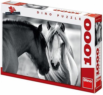 Puzzle 1000 Czarny i biały koń DINO