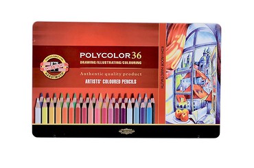 Kredki Polycolor 36 kolorów opakowanie metalowe
