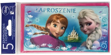 Zaproszenie małe Frozen (5szt) VERTE