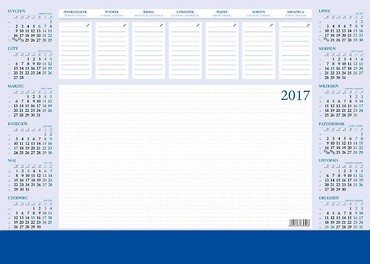 Kalendarz 2017 Biurkowy BIUWAR duży z listwą PCV