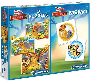 Puzzle 2x20 + 100 + Memo Król Lew - Lwia Straż