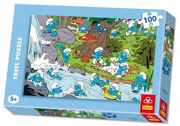 Puzzle 100 Smerfy Nad rzeką TREFL