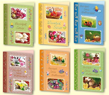 Karnet B6 Wielkanoc (10szt.) świeckie MIX