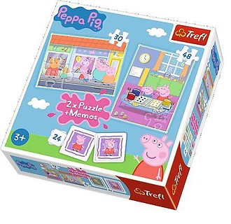 Puzzle 2w1+ memos - Dzień Peppy TREFL